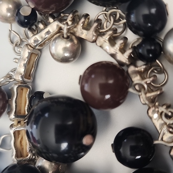 Bangle BOBBLE beaded Bracelet SILVER CONNECT streach BEADS - Picture 4 of 6